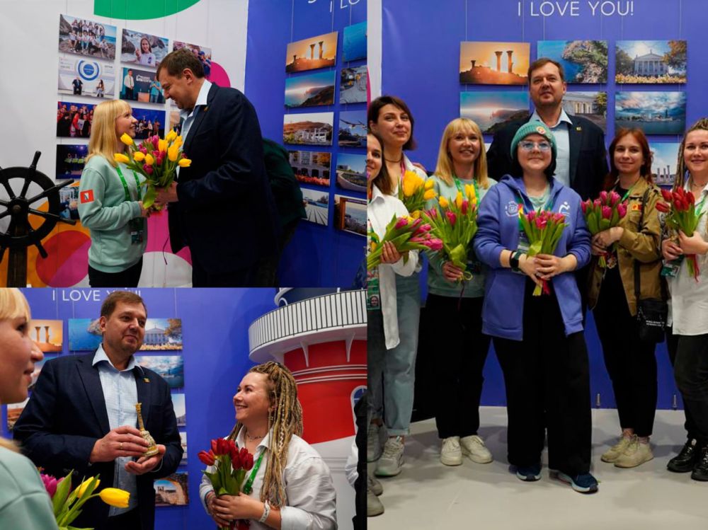Евгений Балицкий на ВФМ поздравил жительниц Севастополя и женщин-волонтеров из Запорожской области с наступающим 8 марта
