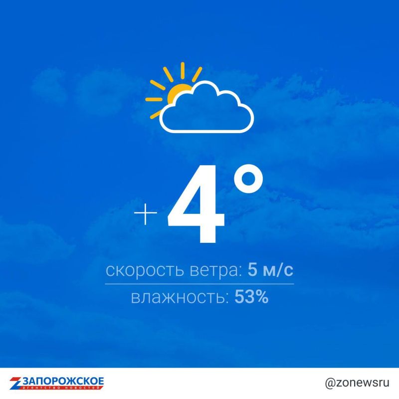 Переменная облачность без осадков ожидается в Запорожской области в пятницу