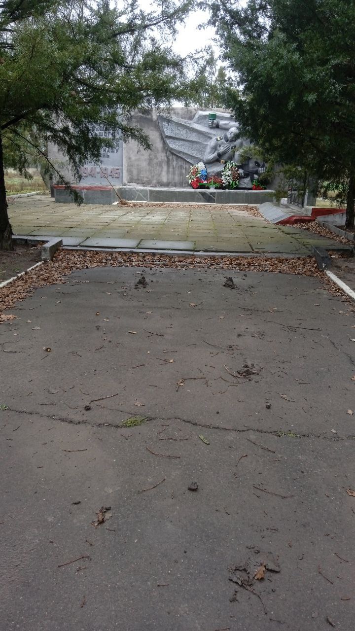 Осень без листвы. В селе Орлово сотрудники МБУ "Жилсервис" провели сезонную уборку опавшей листвы и мусора