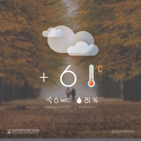 Пасмурная погода будет в Запорожской области в субботу