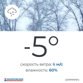 Облачная с небольшими осадками погода будет в Запорожской области в воскресенье