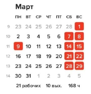 В марте будет четырехдневная рабочая неделя