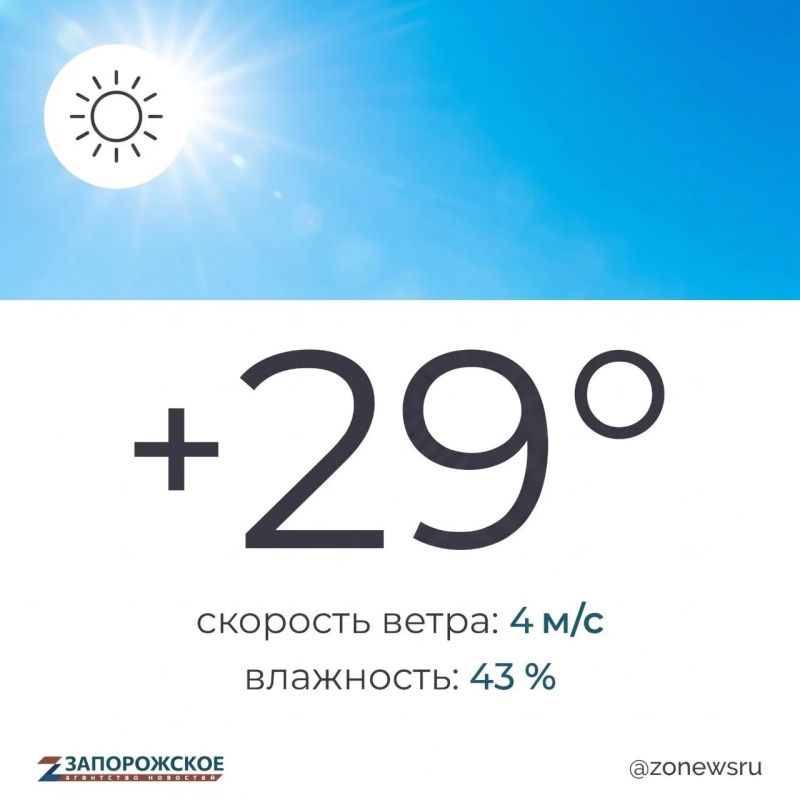 Теплый летний день ожидается в Запорожской области в четверг, 20 августа