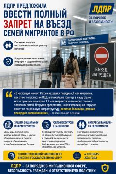 ЛДПР предложила ввести полный запрет на въезд семей мигрантов в Россию