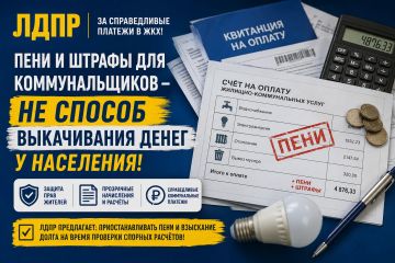 Пеня за спорную квитанцию: ЛДПР предлагает защитить жителей от необоснованных начислений
