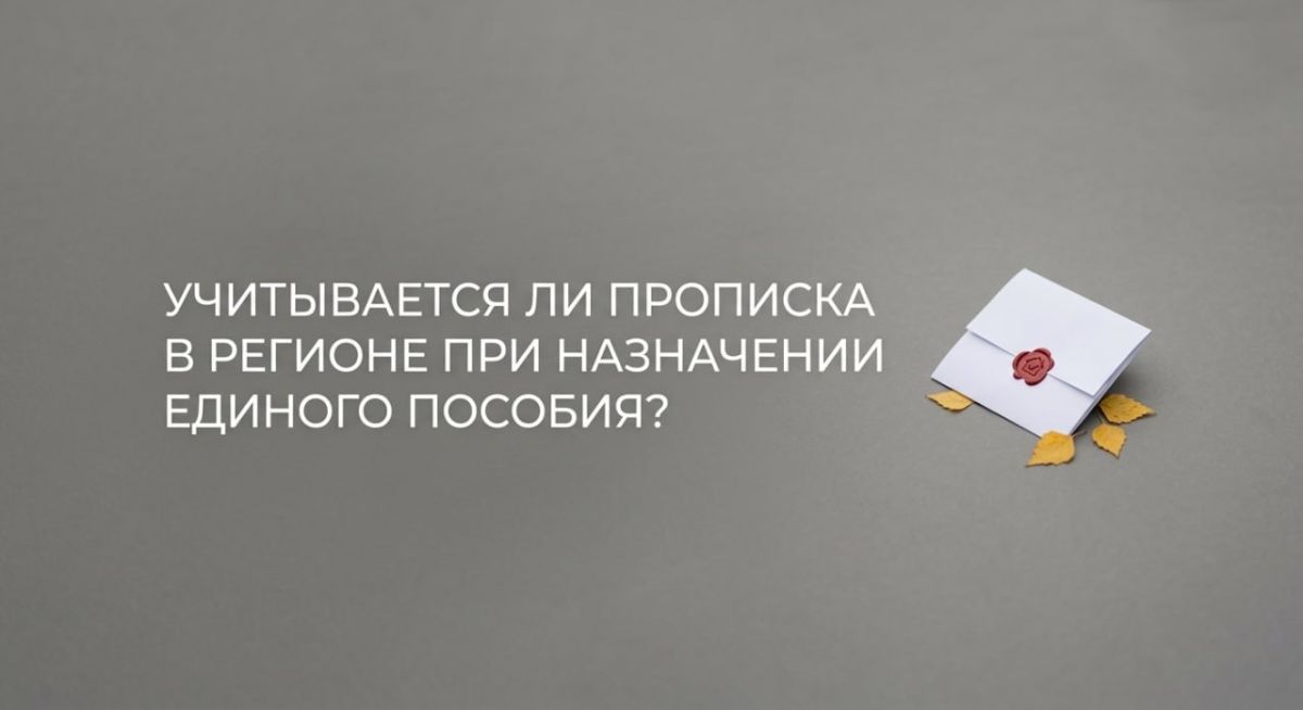 Учитывается ли прописка в регионе при назначении единого пособия