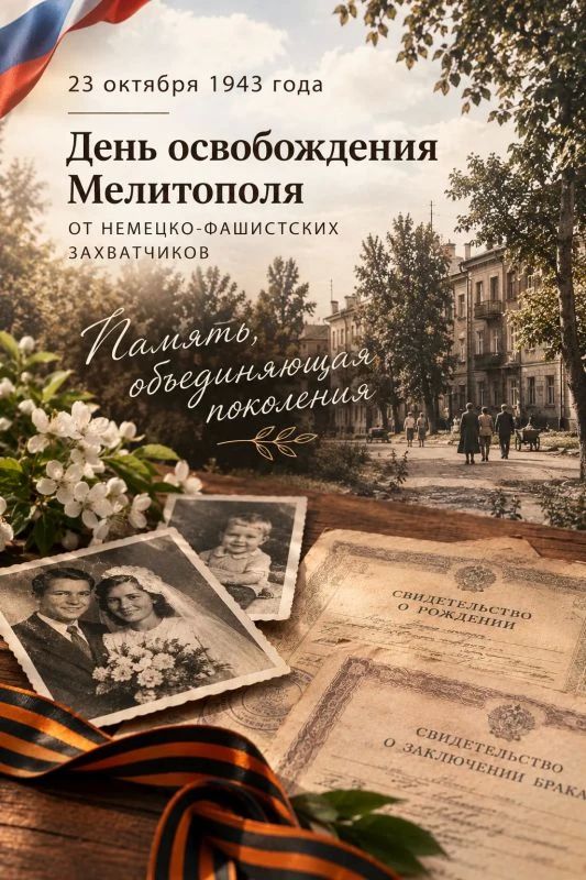 Дмитрий Ворона: 23 октября — особенный день для города Мелитополя, двойной праздник